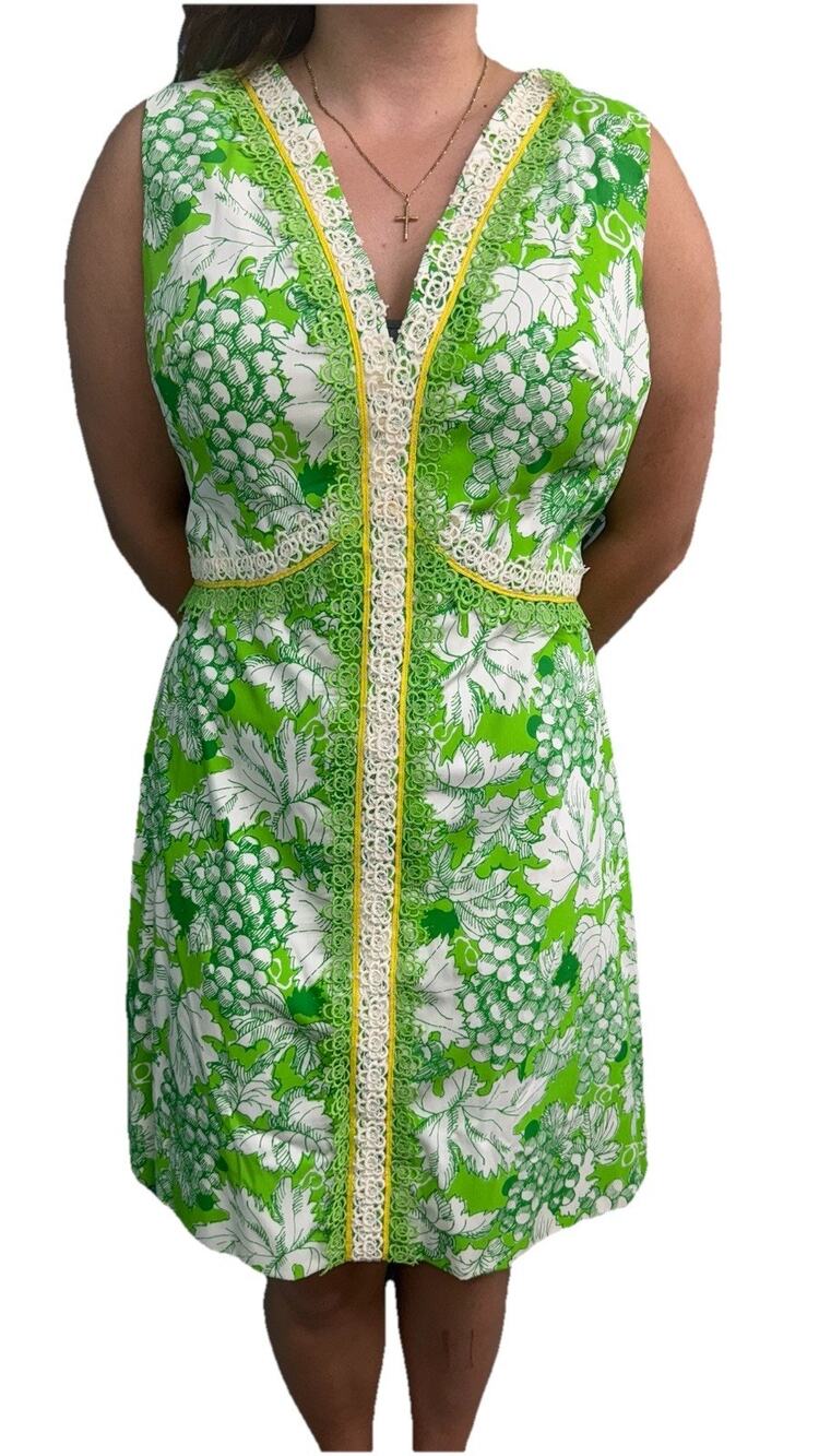 RARE Lilly Pulitzer Vintage 1960s NEW Floral Shift Dress Sleeveless Sz 16